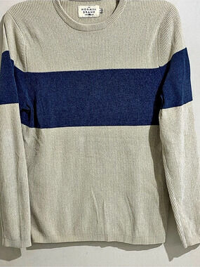 The Normal Brand Tom Stripe Crew Color Block Crewneck Sweater Size Large